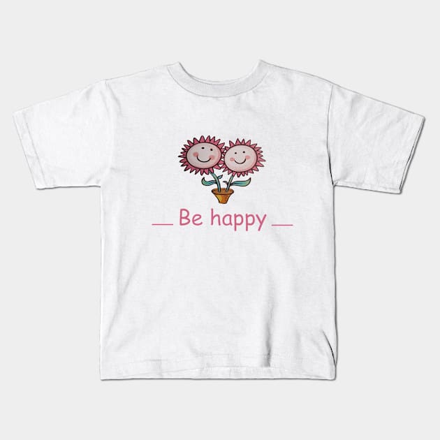 smiling purple daisies Kids T-Shirt by omitay